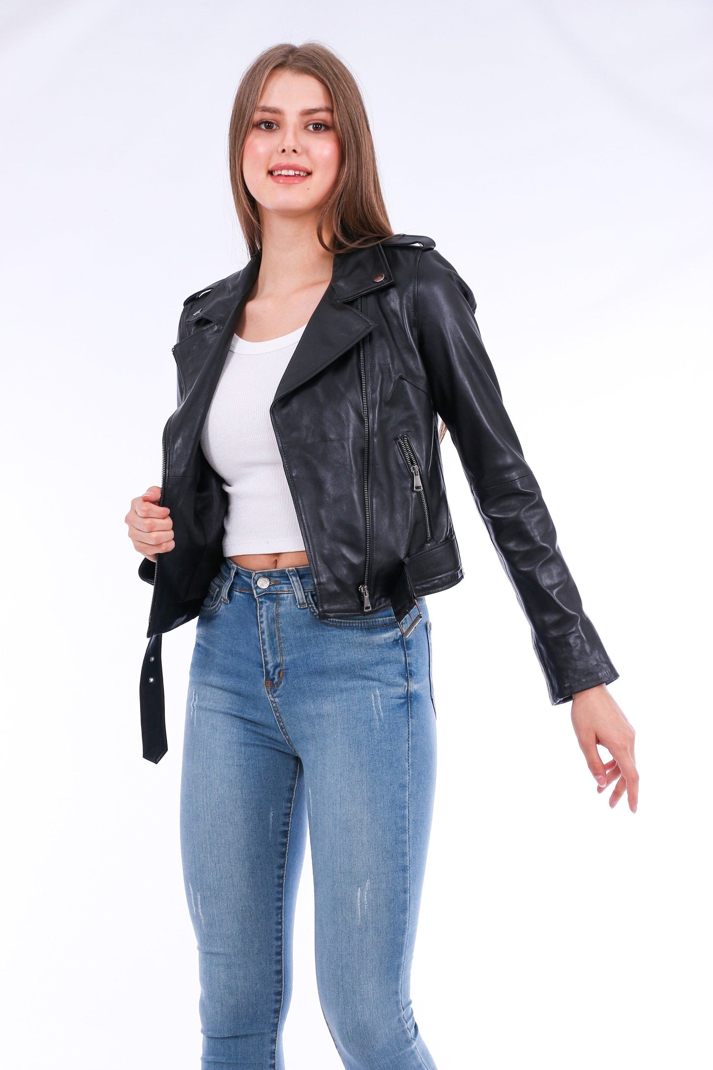 Castelli Leather Biker Jacket