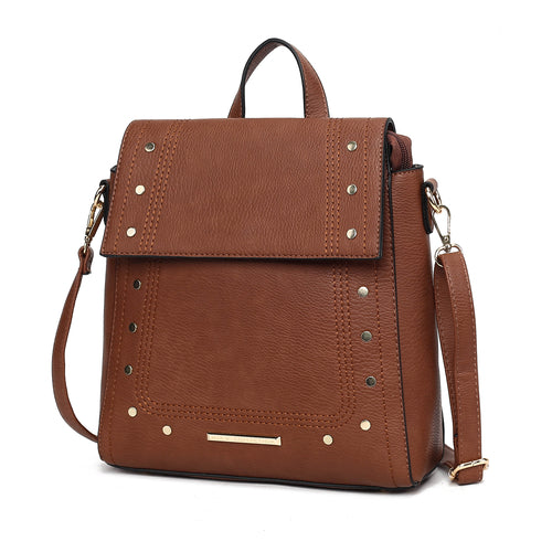 MKF Collection Elke Vegan Leather Women Convertible Backpack Bag by