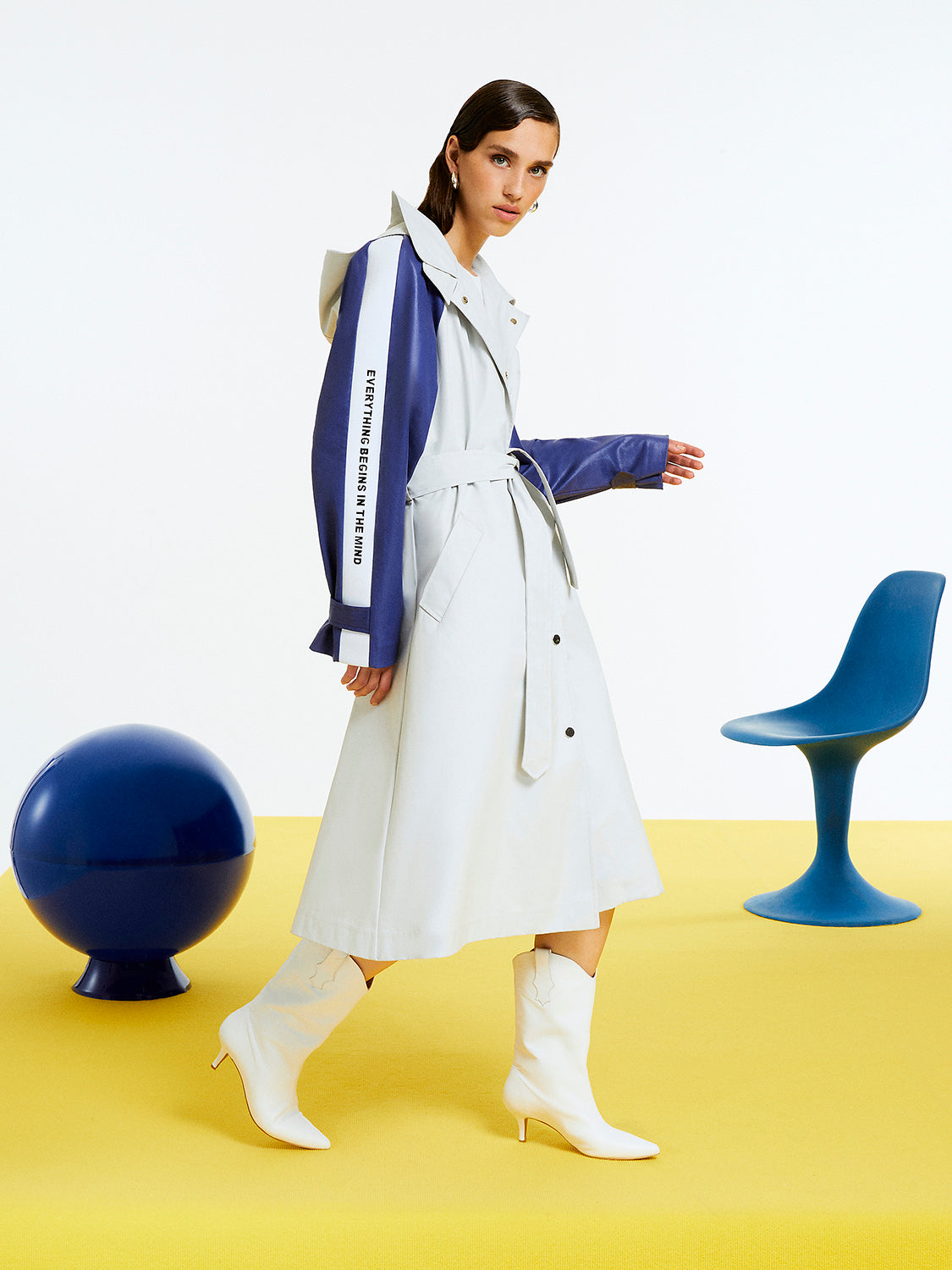 Nocturne Women Printed Oversized Trench Coat