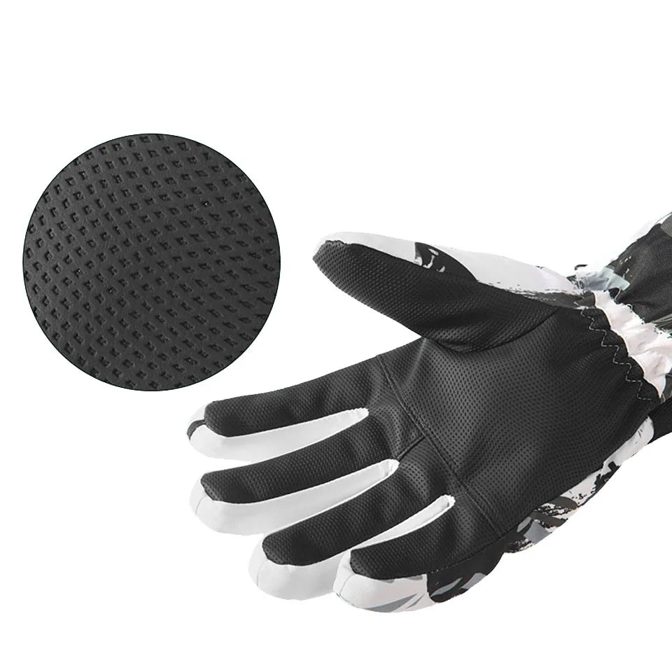 Winter Snowboard Ski Gloves PU Leather Non-slip Touch Screen