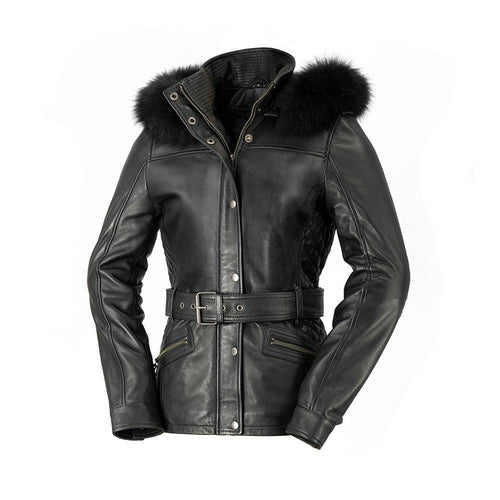 Elle Genuine Black Leather Jacket Women