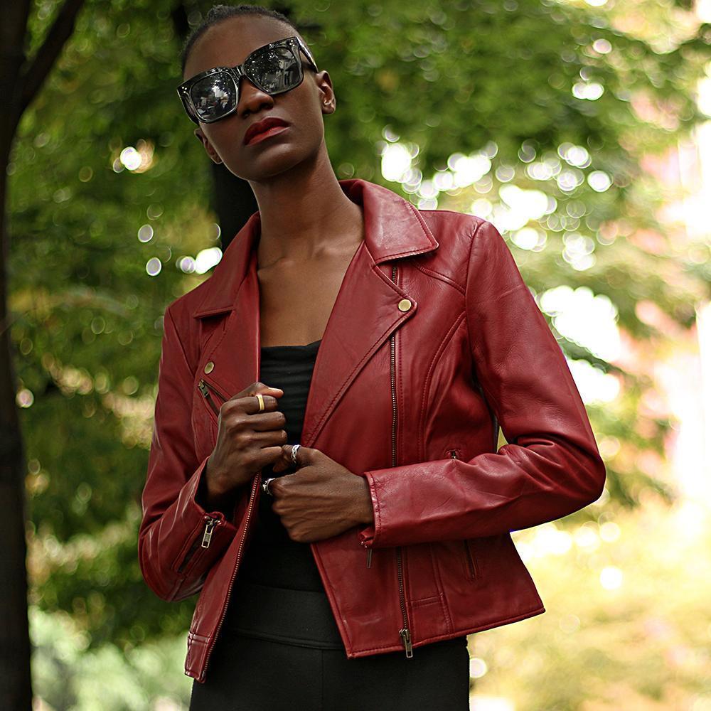 Betsy Real Sheepskin Womens Leather Jacket By Whet Blu NYC