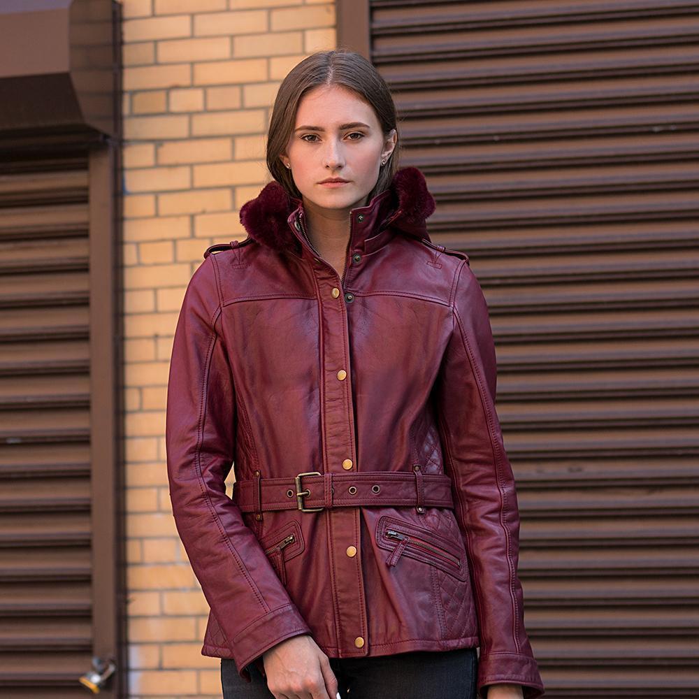 Elle Genuine Black Leather Jacket Women