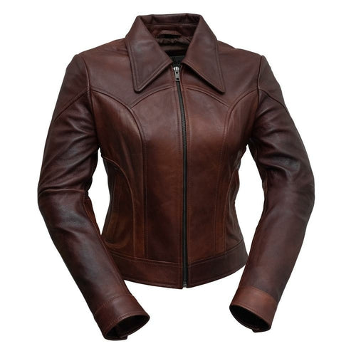 Buraq Women's Classic Lambskin Leather Long Jacket