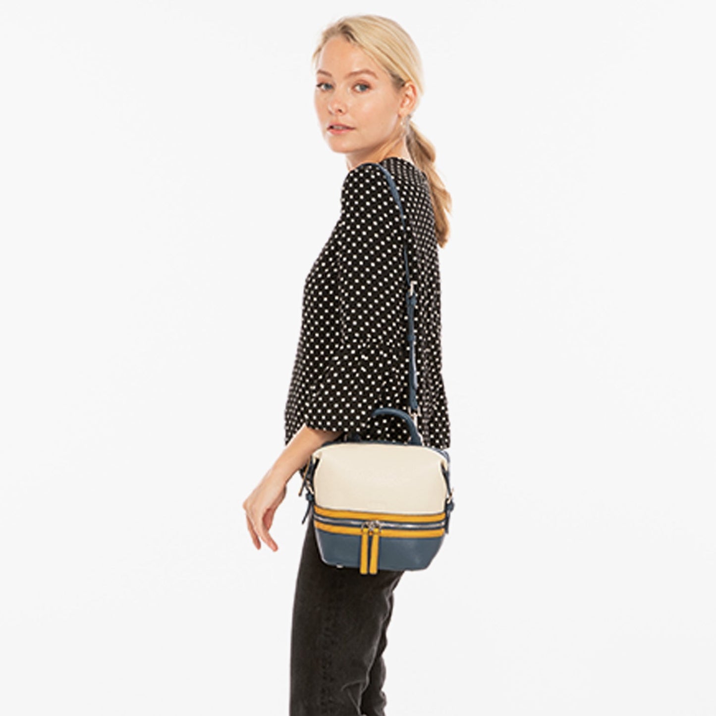 SUSU The Ashley Off White Leather Backpack
