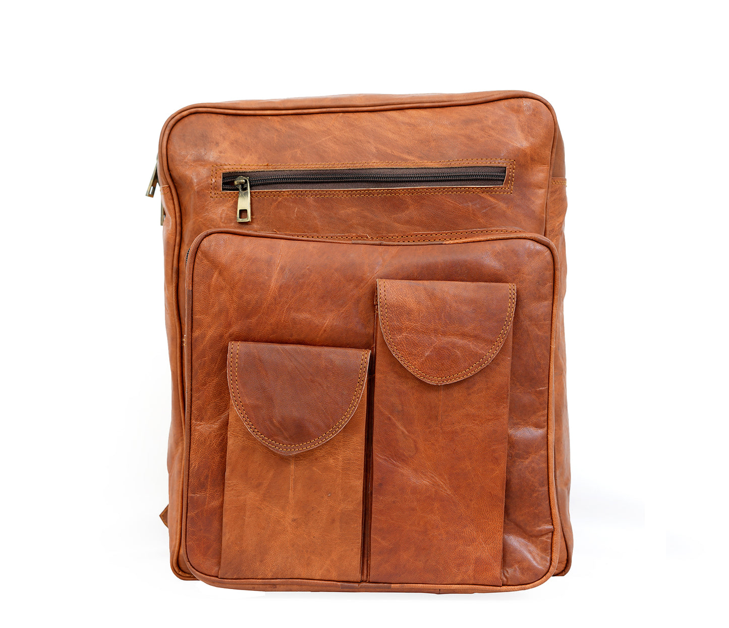 Genuine Leather Backpack High Capacity Travel Bag Rucksack Day-pack