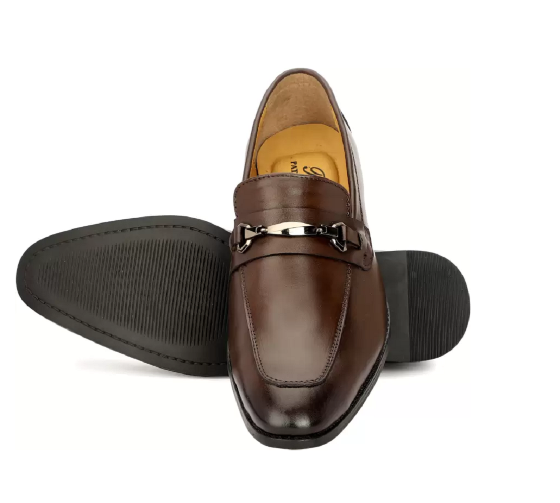 Men's Pure Leather Comfortable & Stylish Shoes(Brown)(UK Size- 10)
