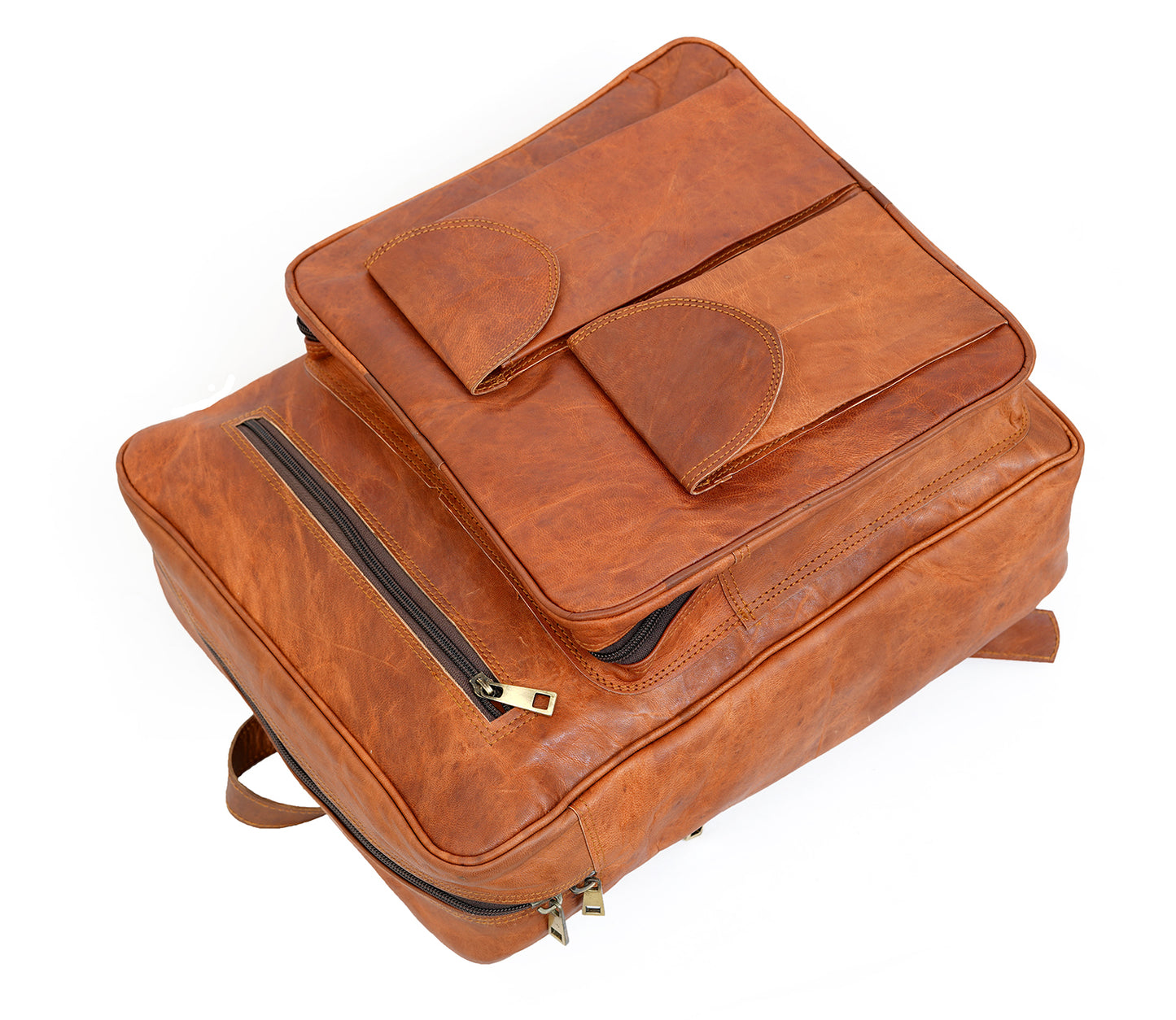 Genuine Leather Backpack High Capacity Travel Bag Rucksack Day-pack