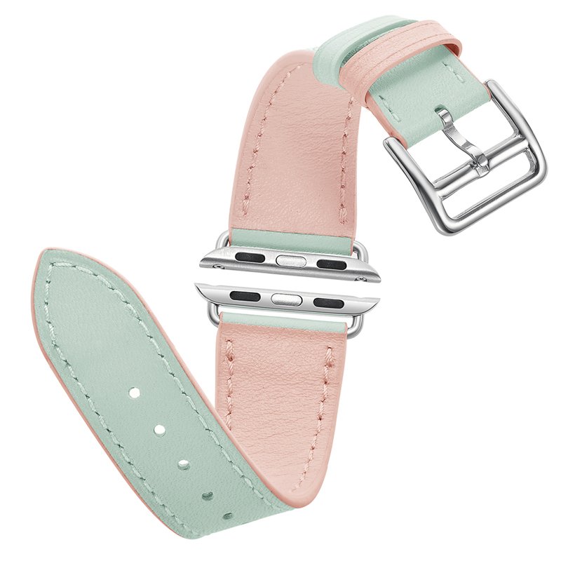 Green Leather Apple Watch Band
