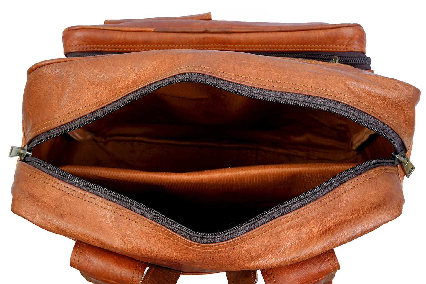 Genuine Leather Backpack High Capacity Travel Bag Rucksack Day-pack