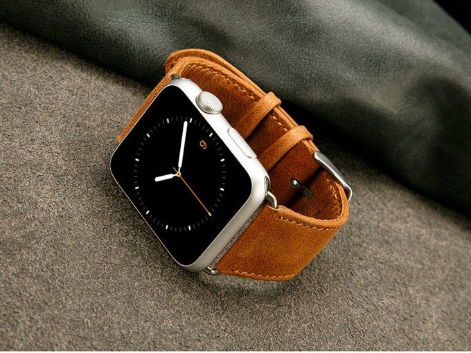 Real Leather Business Stainless Steel Watch Strap