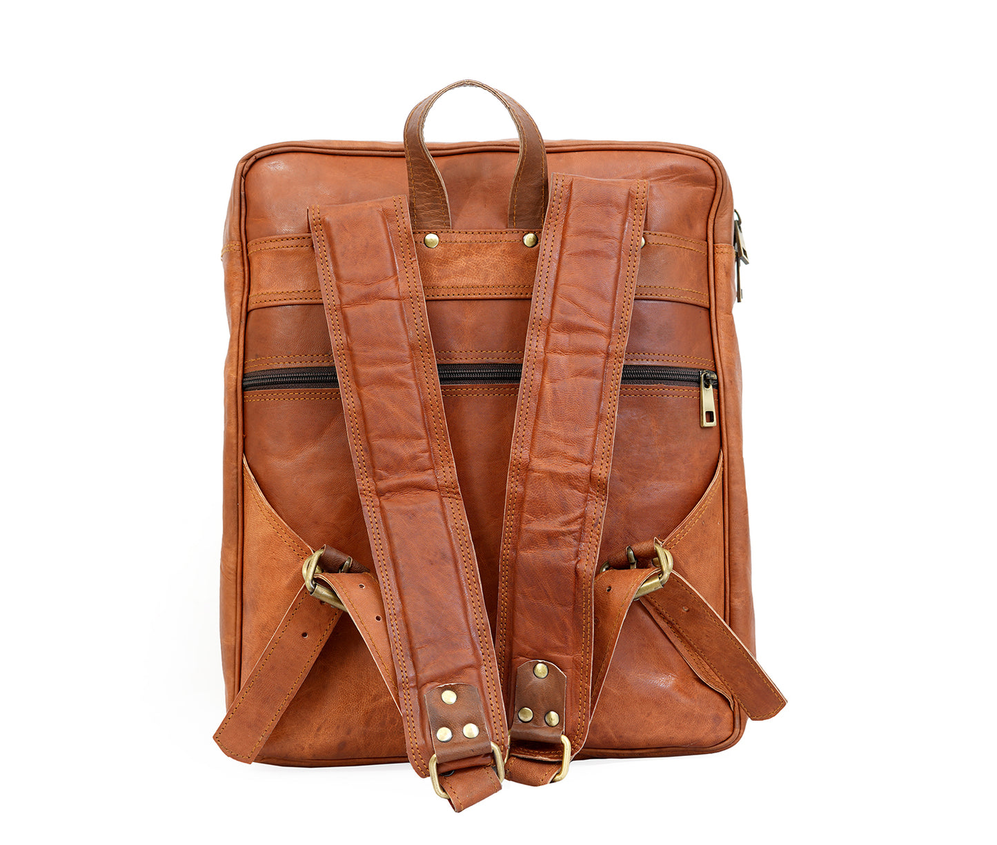 Genuine Leather Backpack High Capacity Travel Bag Rucksack Day-pack