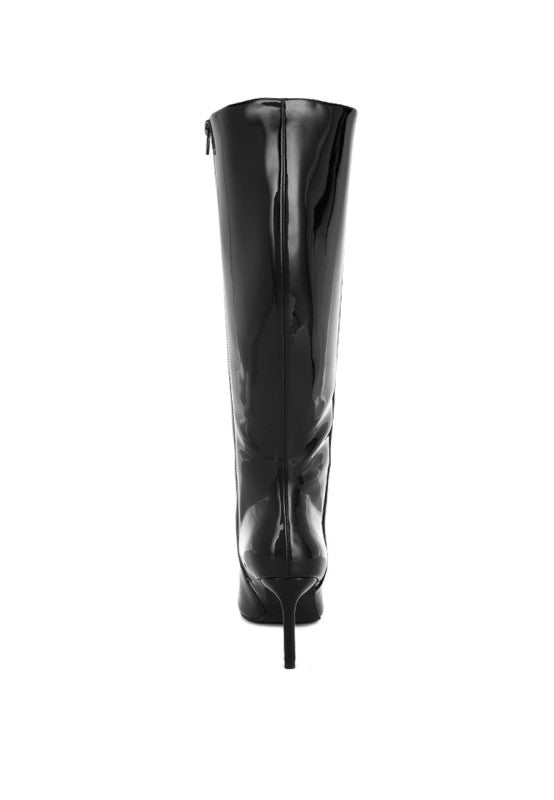 Warley Patent Faux Leather Calf Boots