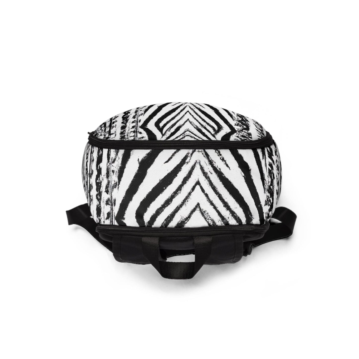 Fashion Backpack Waterproof Black White Native Print