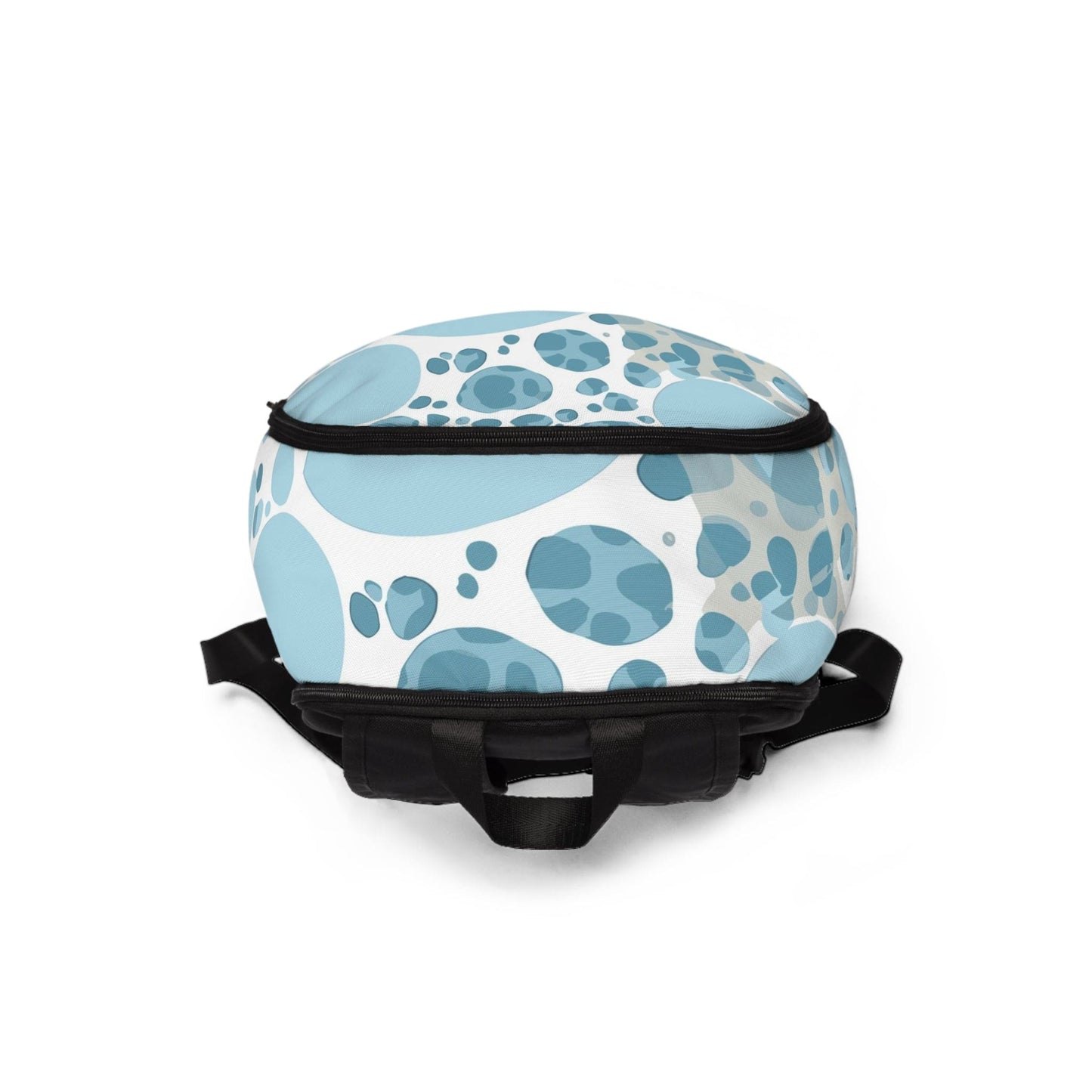 Fashion Backpack Waterproof Blue and White Circular Spotted