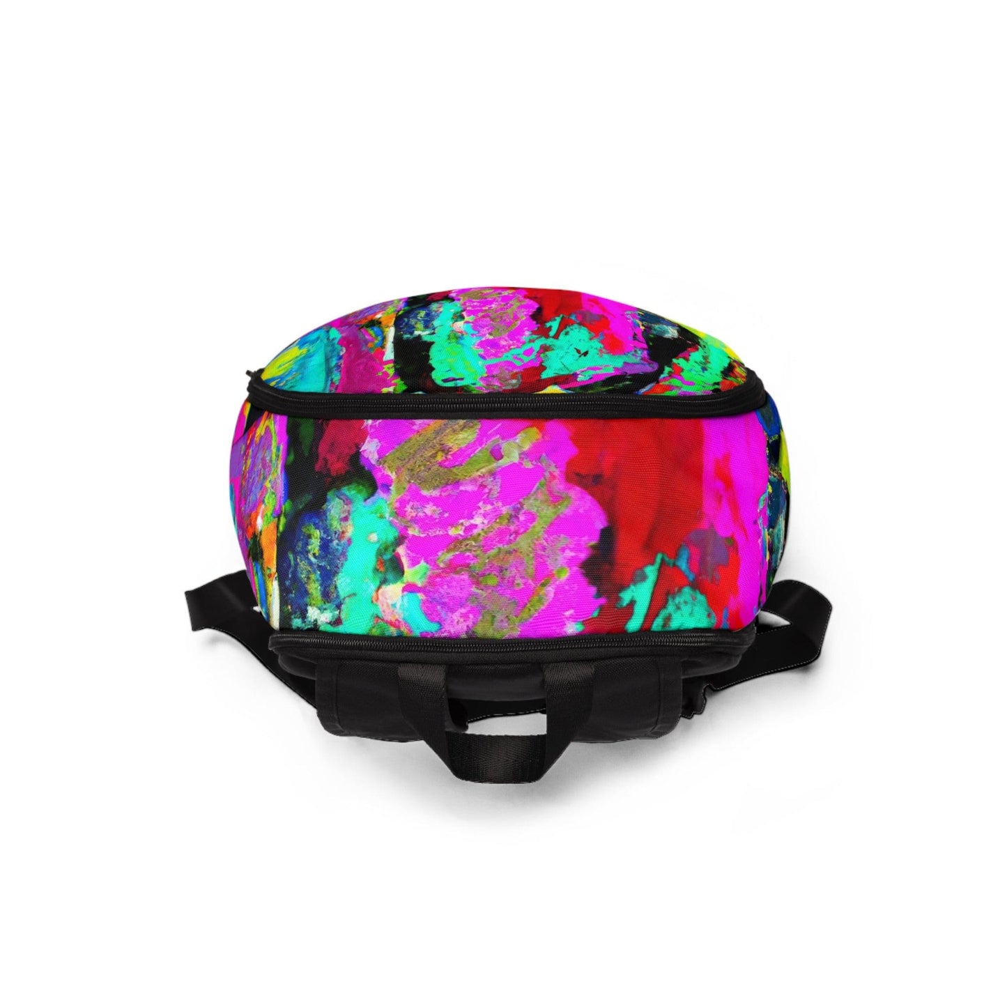 Fashion Backpack Waterproof Red Multicolor Abstract Print