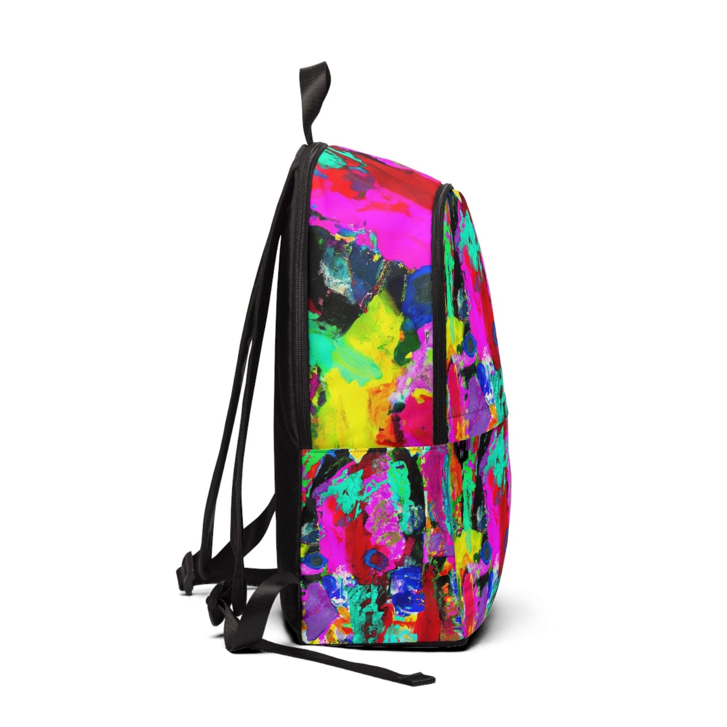Fashion Backpack Waterproof Red Multicolor Abstract Print