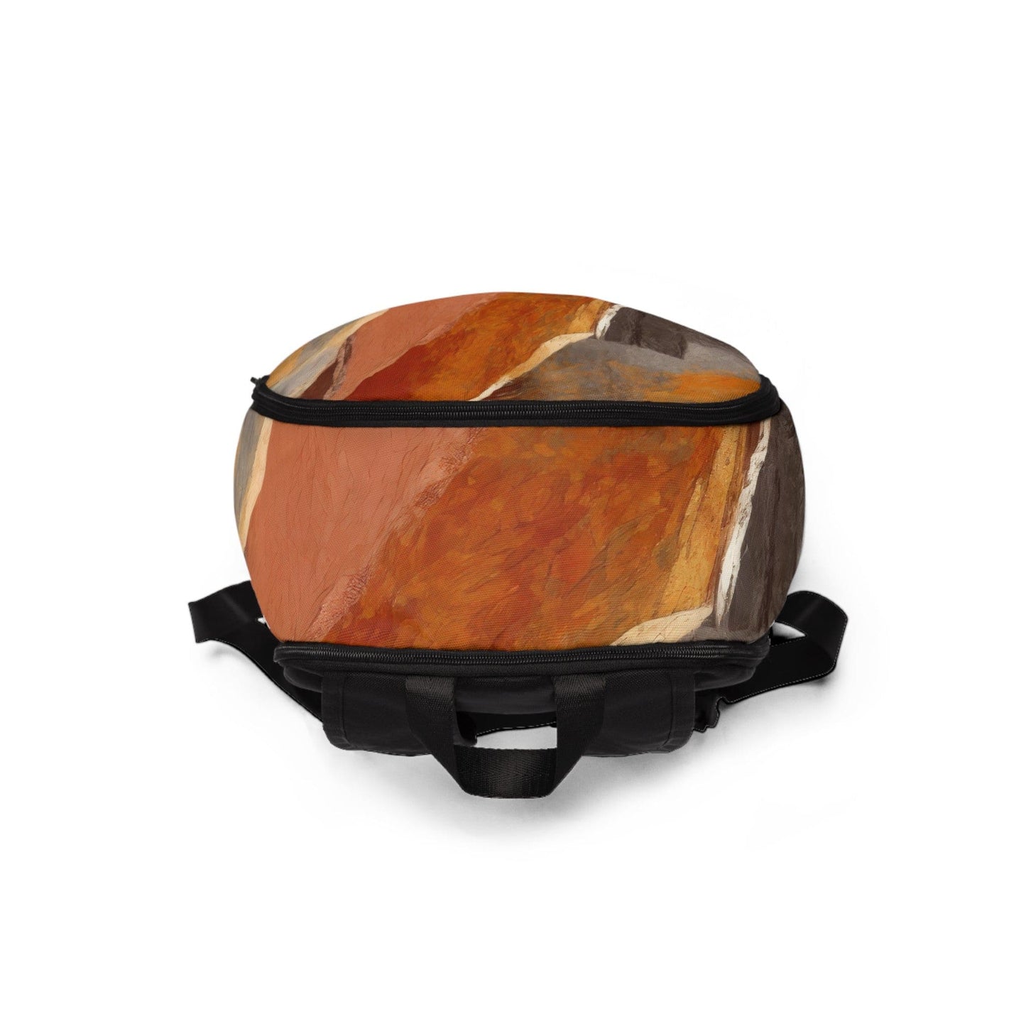 Fashion Backpack Waterproof Rustic Brown Stone Print