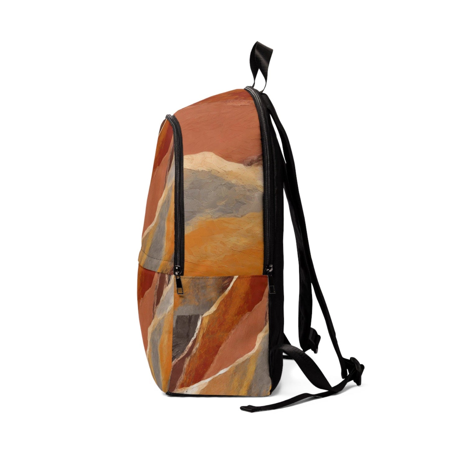 Fashion Backpack Waterproof Rustic Brown Stone Print