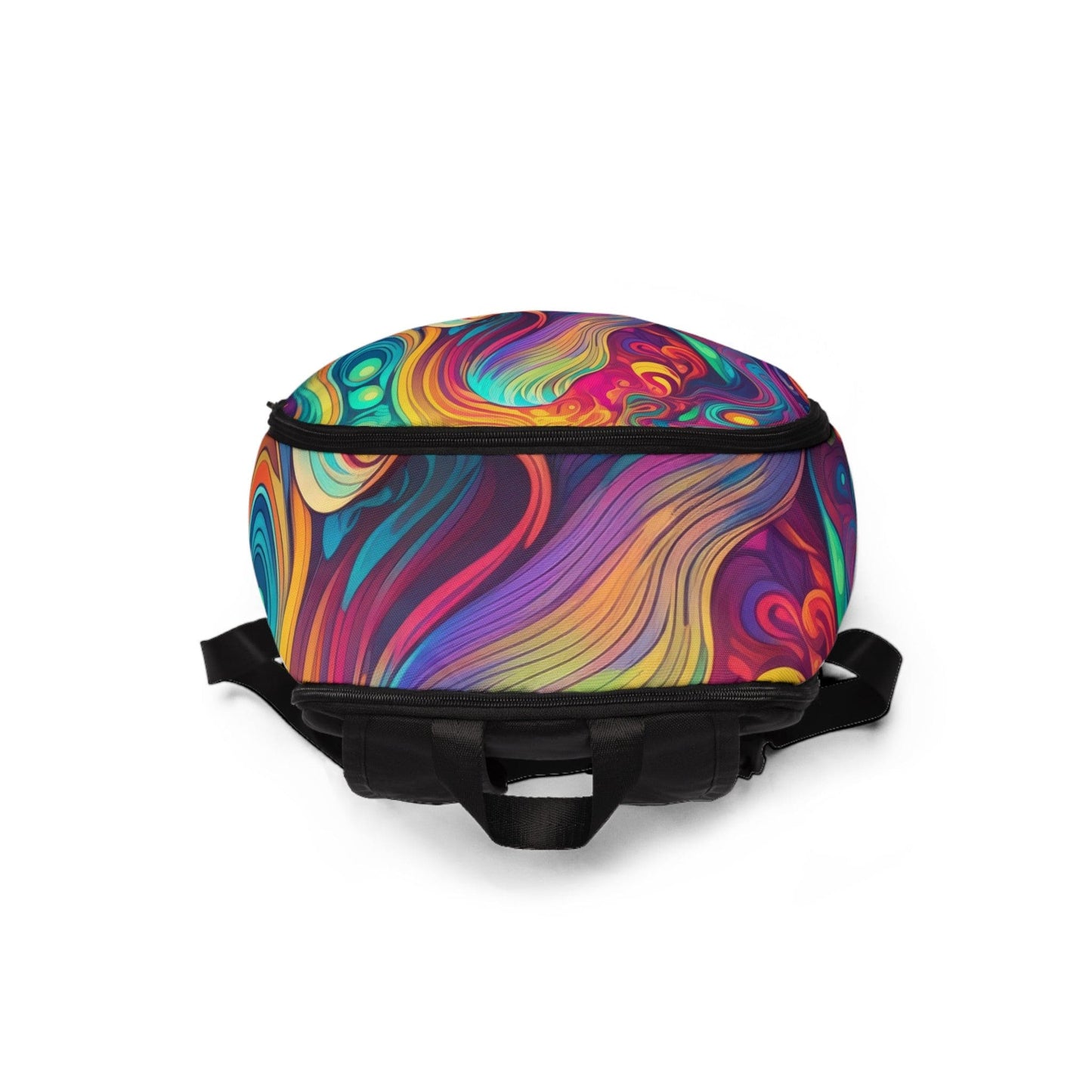 Fashion Backpack Waterproof Vibrant Psychedelic Kaleidoscope Boho