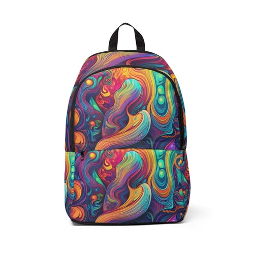 Fashion Backpack Waterproof Vibrant Psychedelic Kaleidoscope Boho