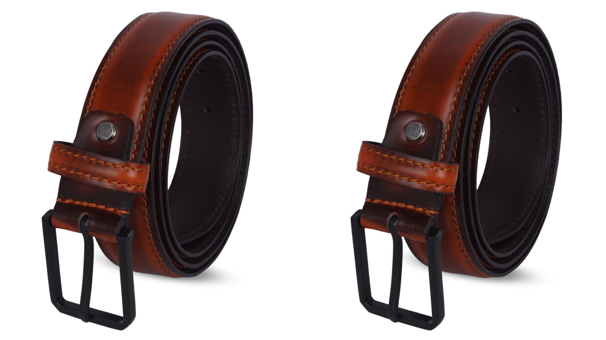 Leather Belt For Men – Urban Elite PACK OF 2 (Size-34) (Color-BROWN)