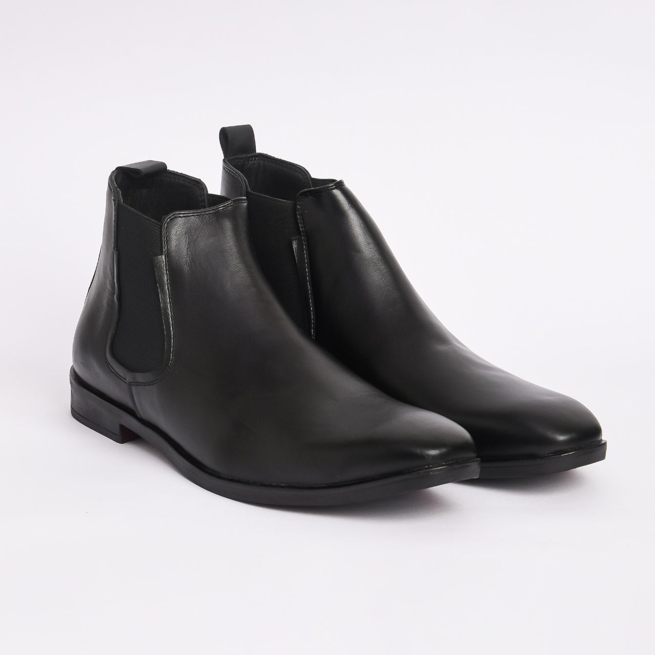 Men's Black Genuine Leather Chelsea Boots (Size-7K)