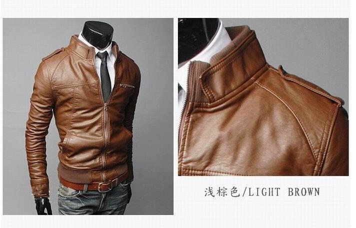 Mens PU Leather Jacket Fashion Coats