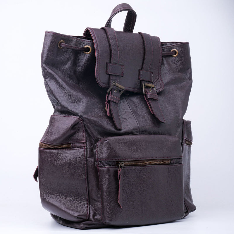 Leather Backpack Travel Laptop Office Bag -Chestnut