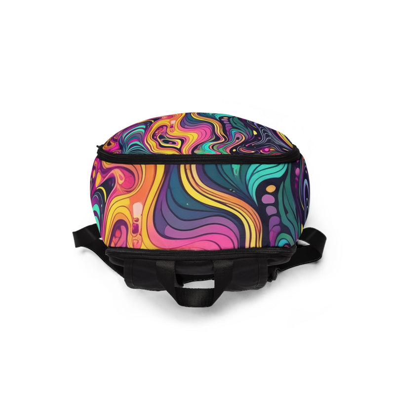 Fashion Backpack Waterproof Vibrant Psychedelic Kaleidoscope Boho