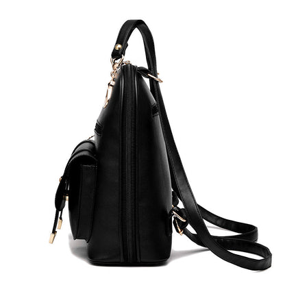 Women's Fashion PU Leather Dual-use Backpack