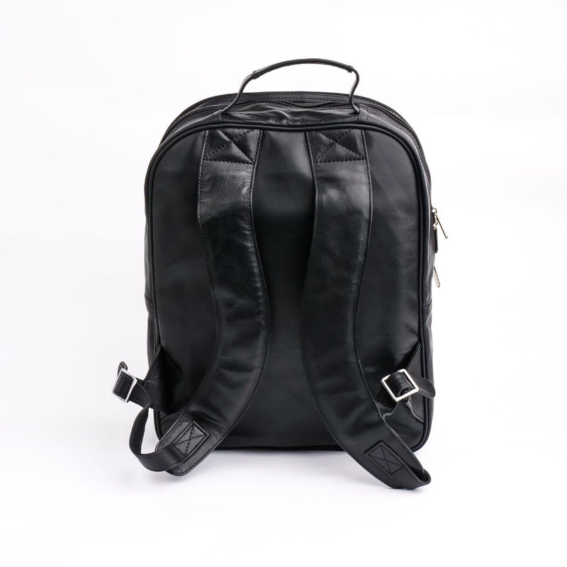 Trio Leather Backpack (BLACK)