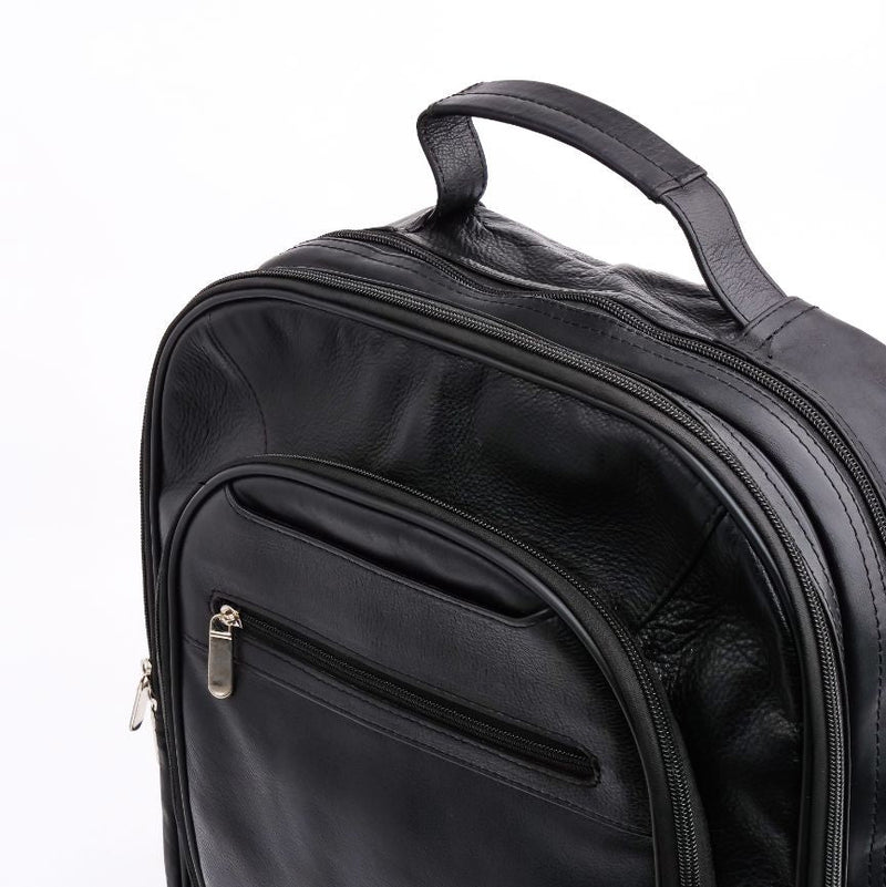 Trio Leather Backpack (BLACK)