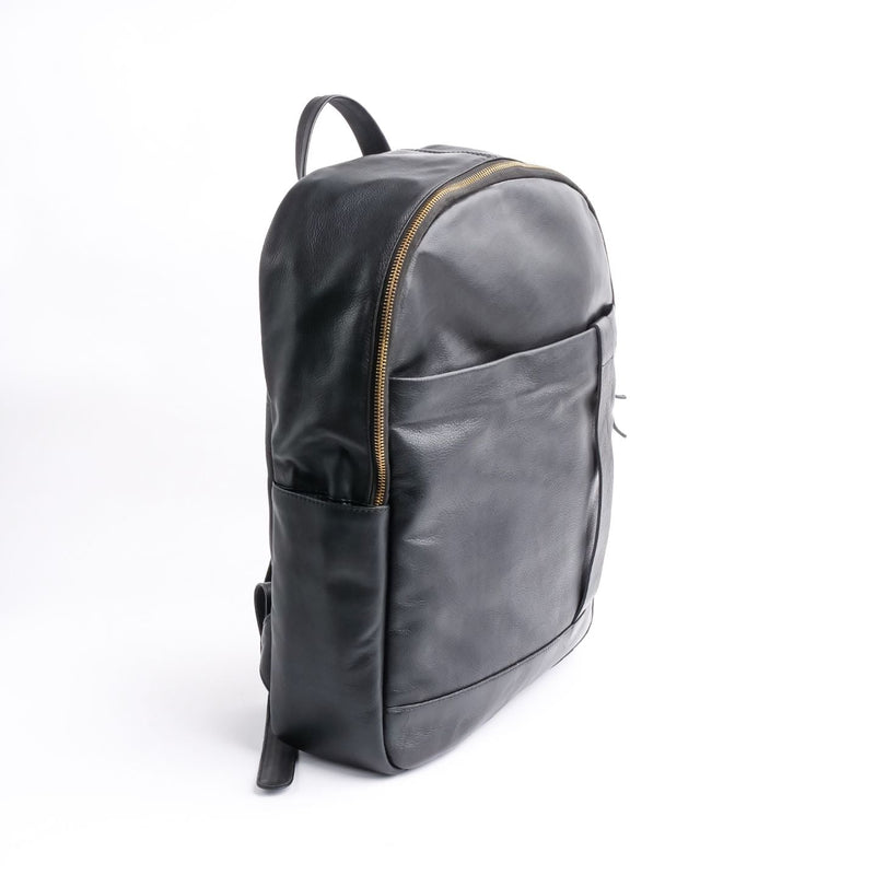 On-The-Go Leather Backpack-Black