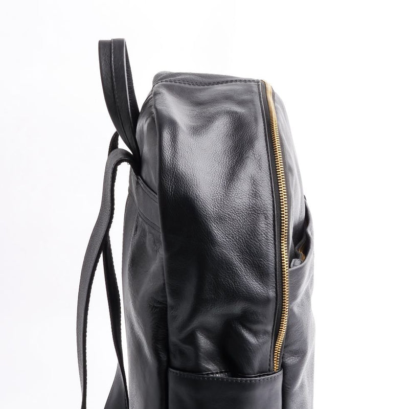 On-The-Go Leather Backpack-Black