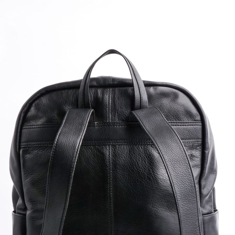 On-The-Go Leather Backpack-Black