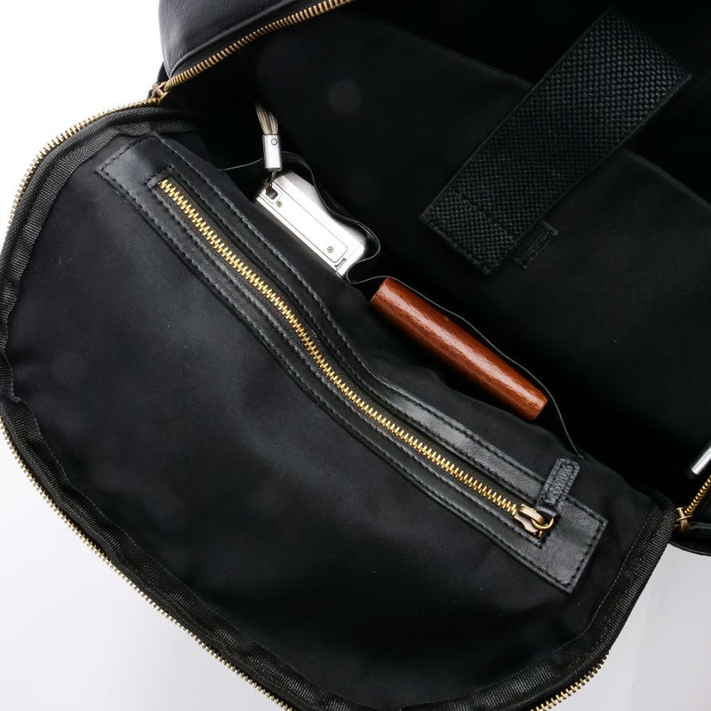 On-The-Go Leather Backpack-Black