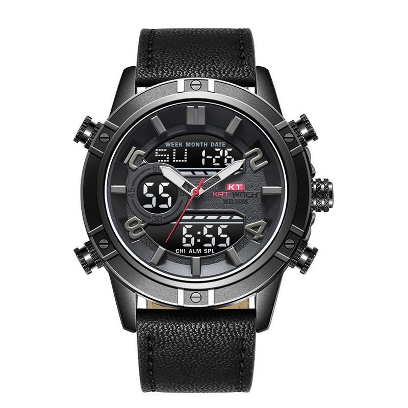 Sports Waterproof Leather Band Quartz Watch For Men