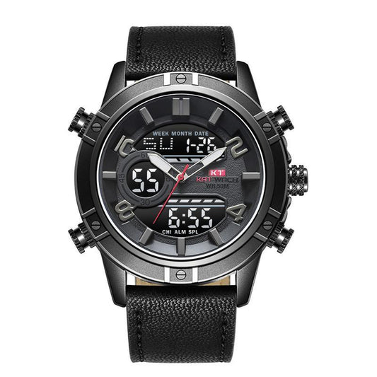 Sports Waterproof Leather Band Quartz Watch For Men