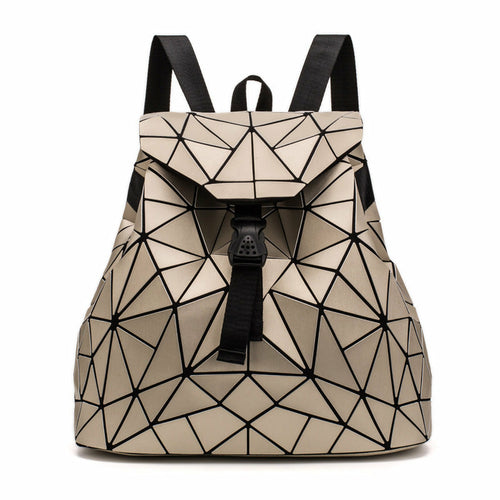 PU Leather Ladies Fashion Geometric Backpack