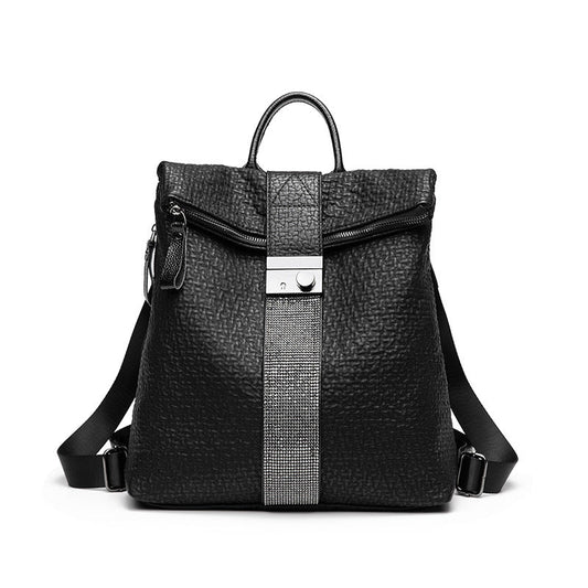 Lady's Leather Fashionable Backpack For Work Dating Shopping