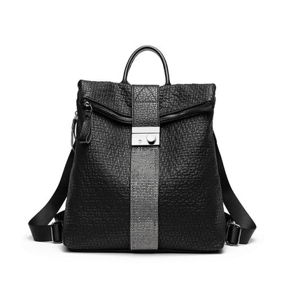 Lady's Leather Fashionable Backpack For Work Dating Shopping