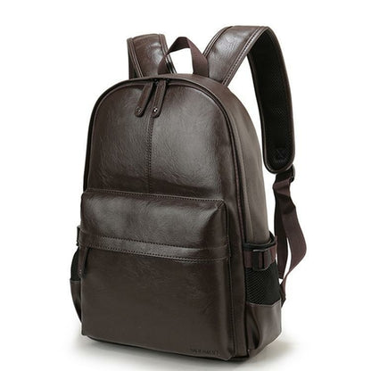 Casual Leather Waterproof Travel Backpack For Men