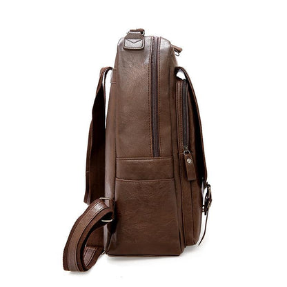 Elegant Casual PU Leather Backpack For Men