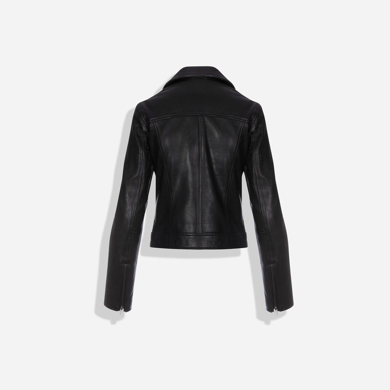 Sophia Womens Black Moto Leather BIker Jacket