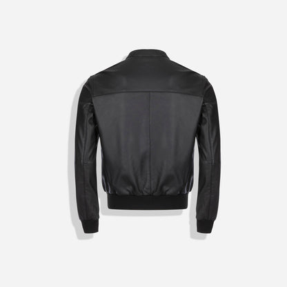 Reeves Mens Casual Black Leather Jacket