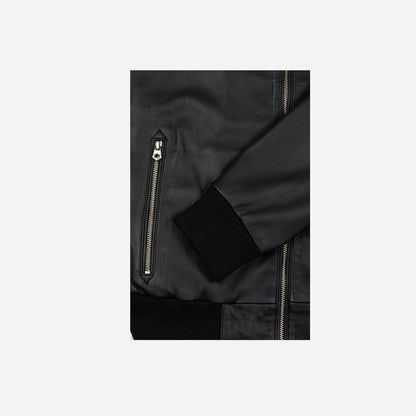 Reeves Mens Casual Black Leather Jacket