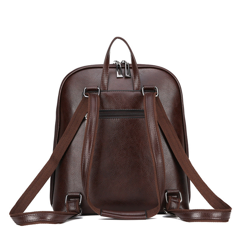 Soft Leather Women's Korean Style Fashion Wild Backpack
