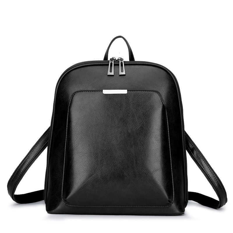 Soft Leather Women's Korean Style Fashion Wild Backpack
