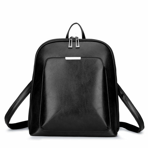 Soft Leather Women's Korean Style Fashion Wild Backpack